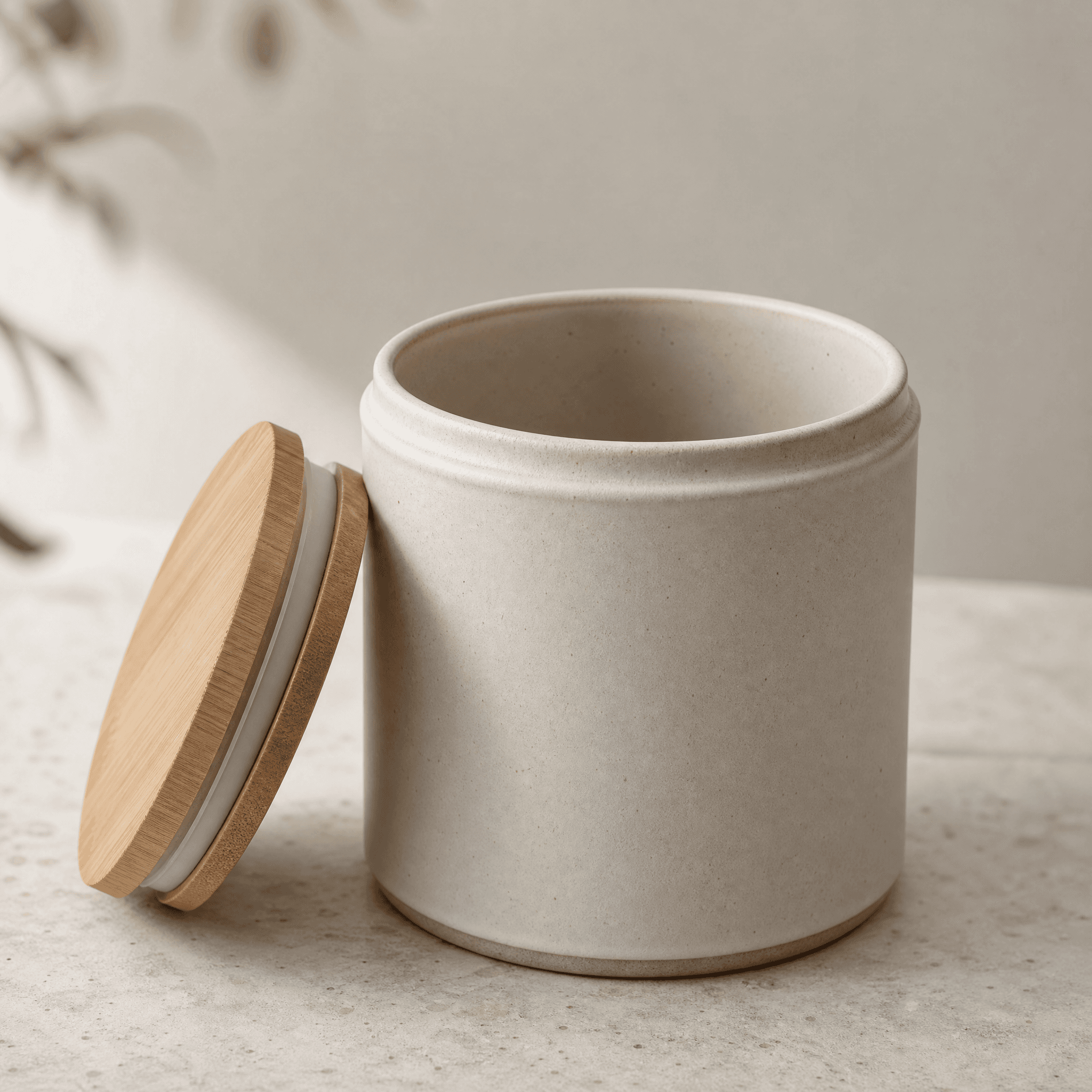 Ceramic Jar with Bamboo Lid