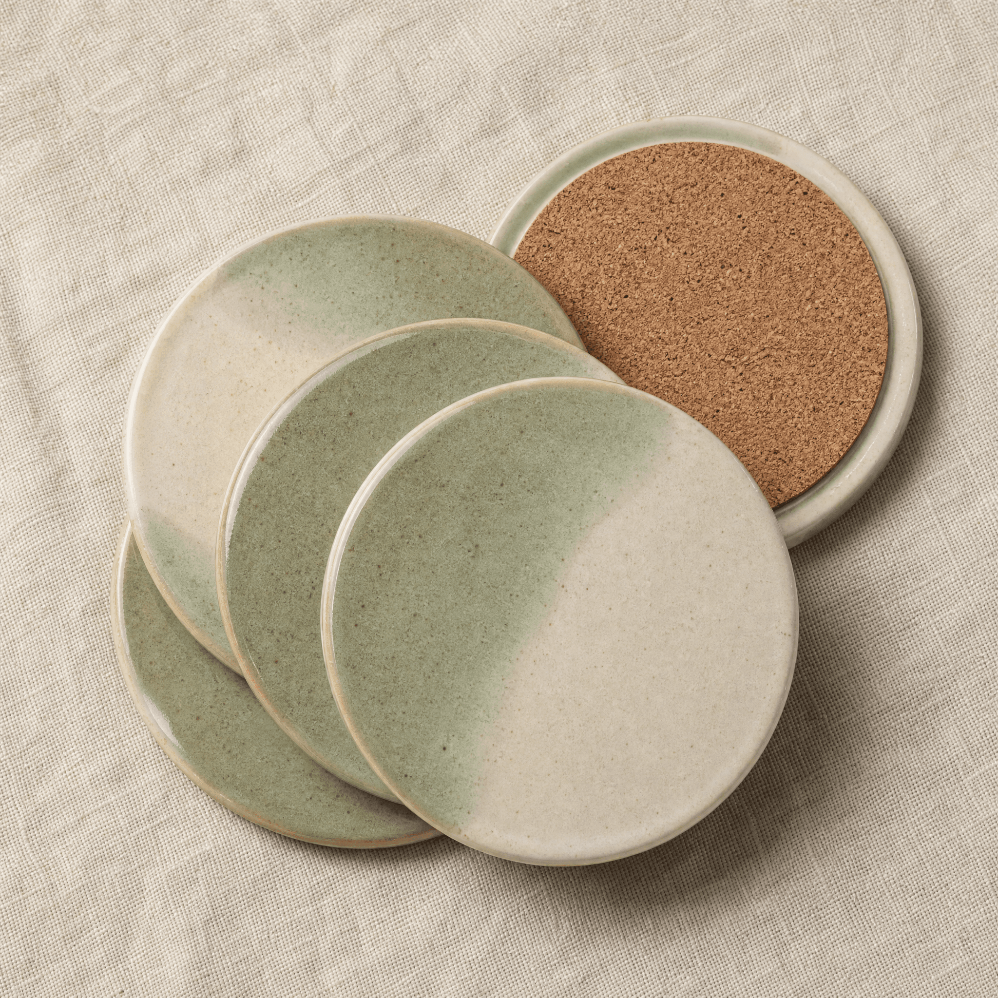 Glazed Stoneware Coaster Quartet