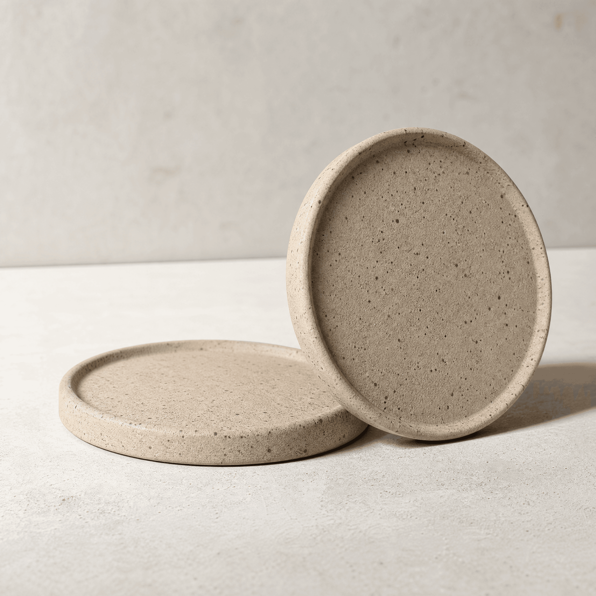 Speckled Clay Coaster Duo